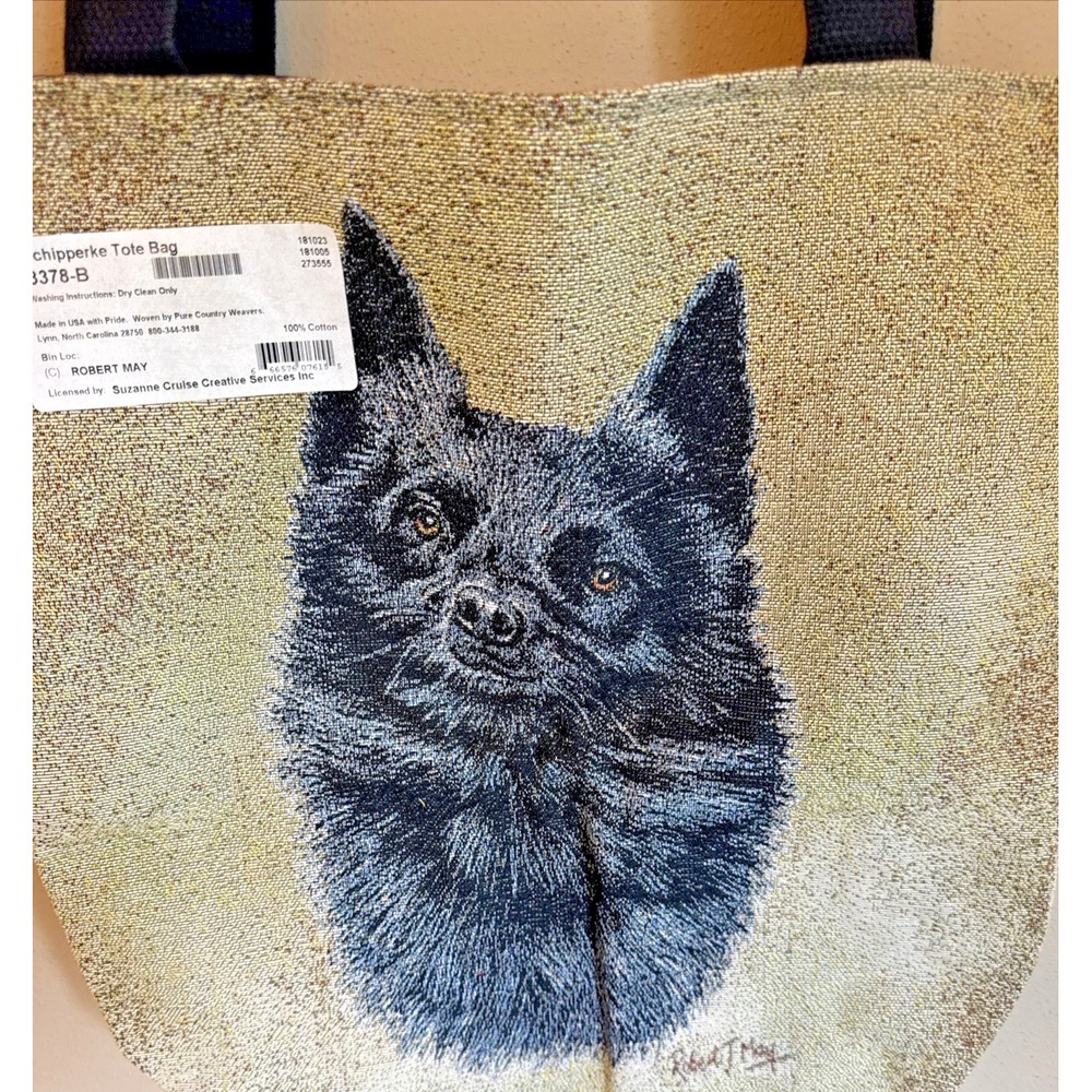 New Schipperke Dog Tapestry Tote Bag 17"x16" Robert May Pure Country Weavers